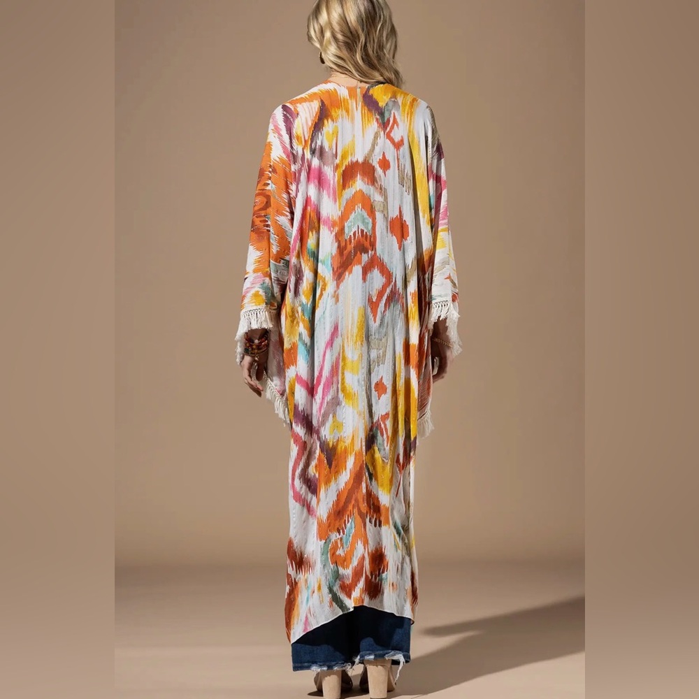 Malibu Sunset Boho Fringe Kimono - Picture 11 of 11